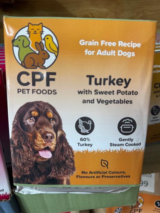 CPF PET FOODS TURKEY & SWEET POTATO WITH VEG (Wet Tray)