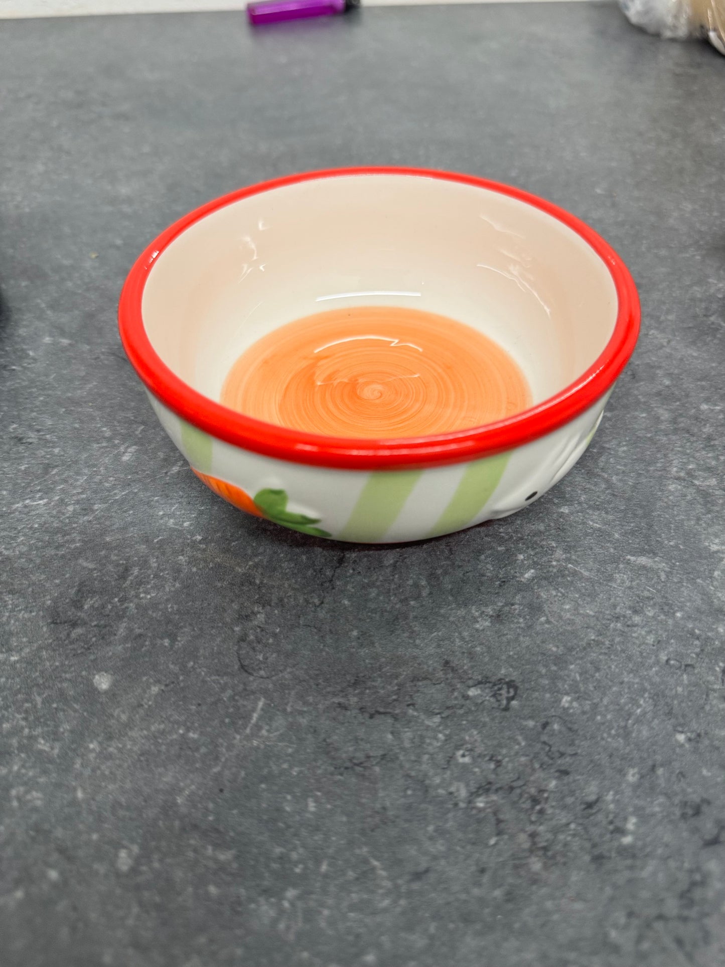 CARROT STRIPE PET BOWL